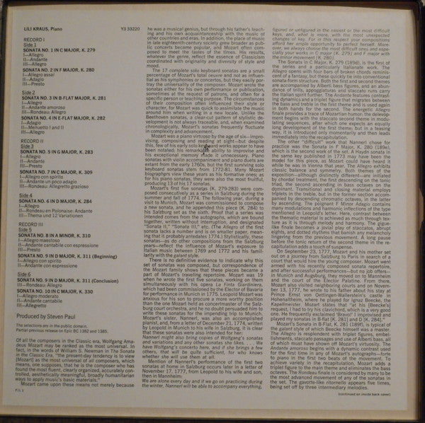 Lili Kraus - The Piano Sonatas Complete Vol. I(3xLP, Album + Box)