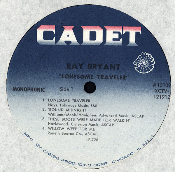 Ray Bryant - Lonesome Traveler (LP, Album, Mono)