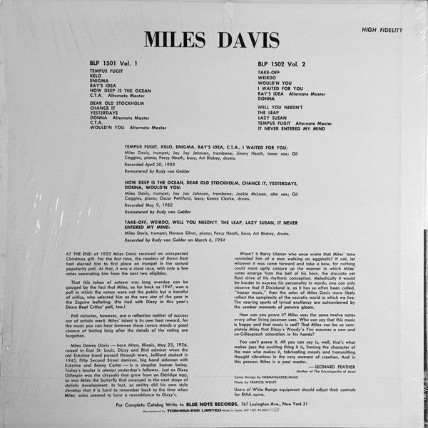 Miles Davis - Volume 1 (LP, Comp, Mono, RE, RM)