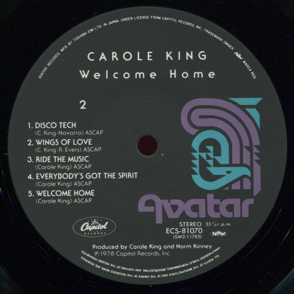 Carole King - Welcome Home (LP, Album)