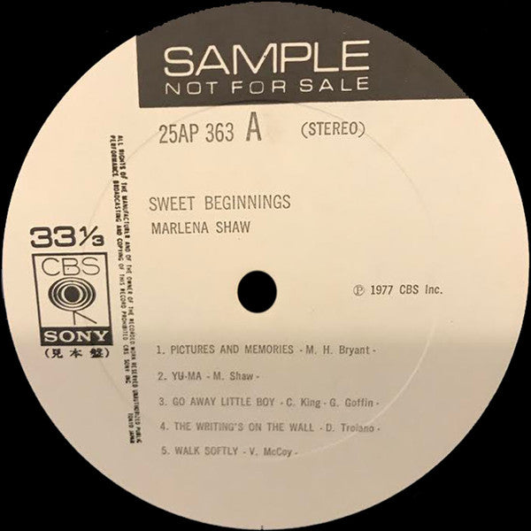 Marlena Shaw - Sweet Beginnings (LP, Album, OBI)