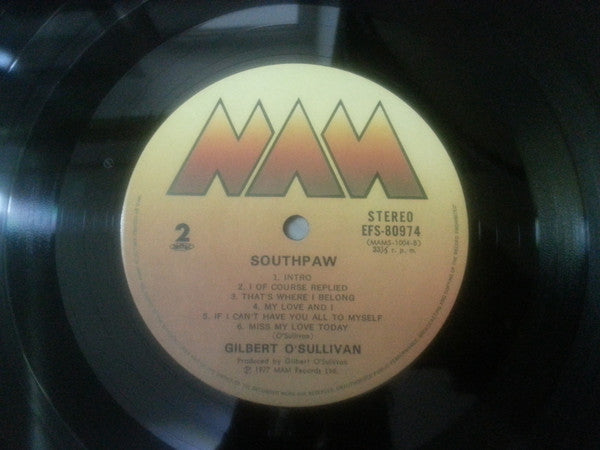Gilbert O'Sullivan - Southpaw (LP, Album)