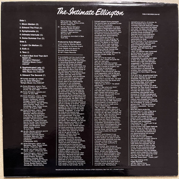 Duke Ellington - The Intimate Ellington (LP)