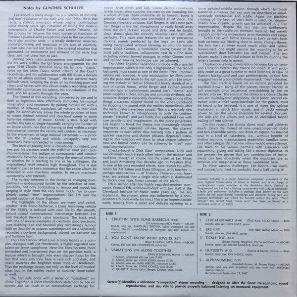 Lee Konitz - Duets (LP, Album, RE)