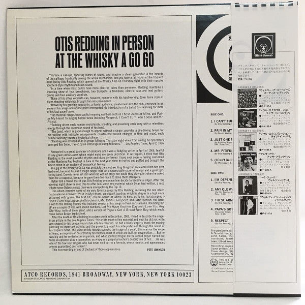 Otis Redding - In Person At The Whisky A Go Go (LP, Album, RE)