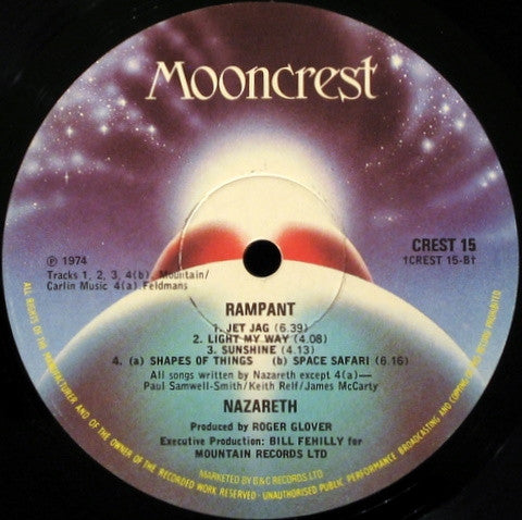 Nazareth (2) - Rampant (LP, Album, M/Print, Emb)