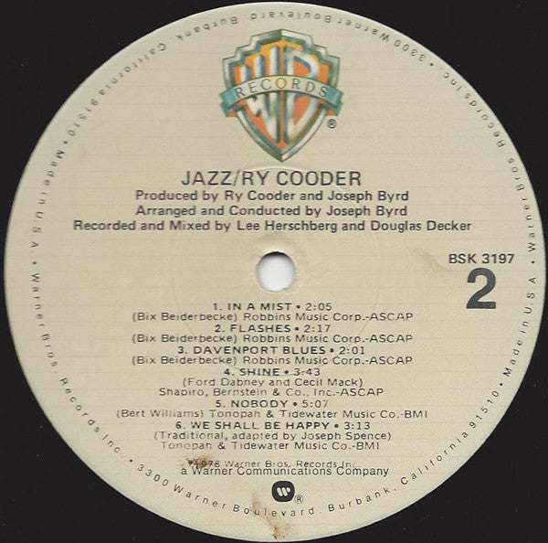 Ry Cooder - Jazz (LP, Album)