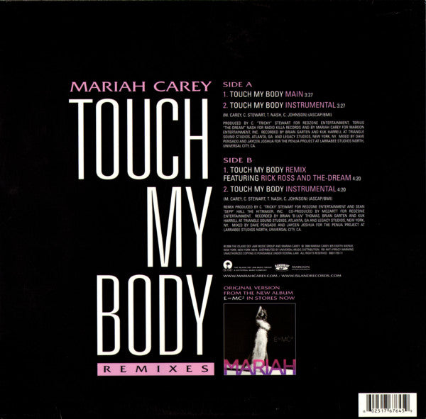 Mariah Carey - Touch My Body (Remixes) (12"")