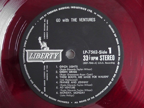 The Ventures - Go With The Ventures (LP, Album, Red)