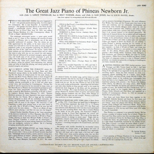 Phineas Newborn Jr. - The Great Jazz Piano Of Phineas Newborn Jr.(L...