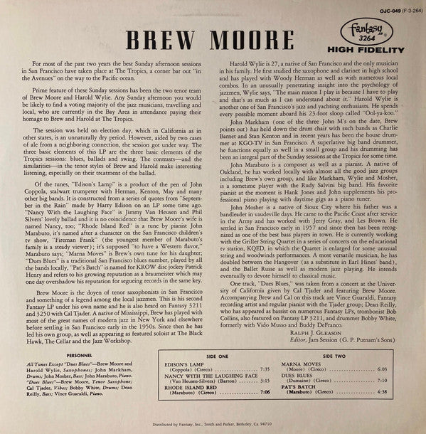 Brew Moore - Brew Moore (LP, Album, RE)