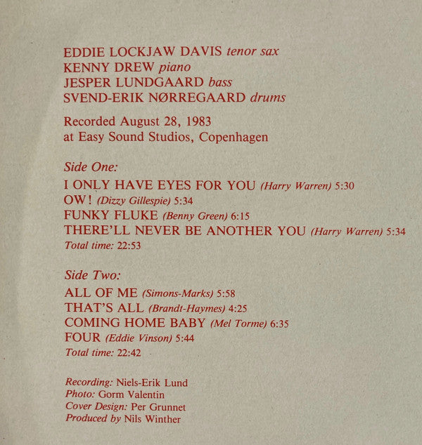 Eddie Lockjaw Davis Quartet - All Of Me (LP, Album)