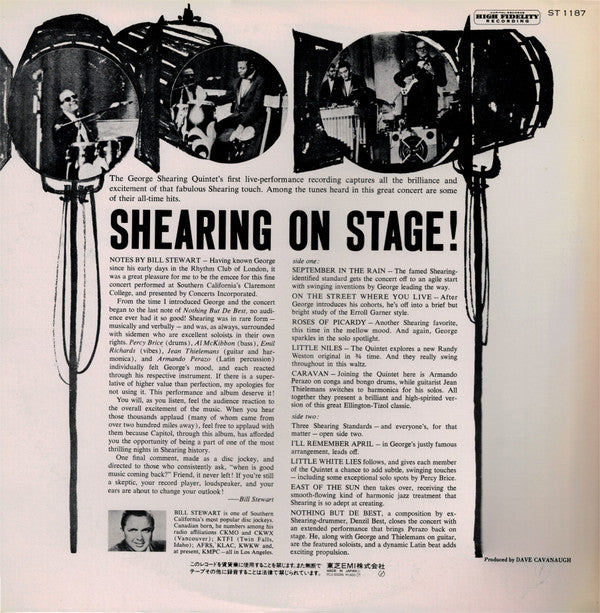 The George Shearing Quintet - Shearing On Stage! (LP, Album, RE)