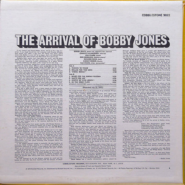 Bobby Jones (2) - Arrival Of Bobby Jones (LP, Album)