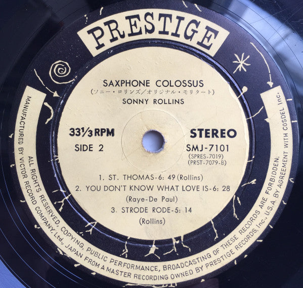 Sonny Rollins - Original Saxophone Colossus (LP, Album, RE)