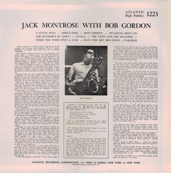 Jack Montrose - Arranged/Played/Composed (LP, Album, RE)