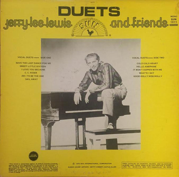 Jerry Lee Lewis And Friends - Duets (LP, Mono, Yel)