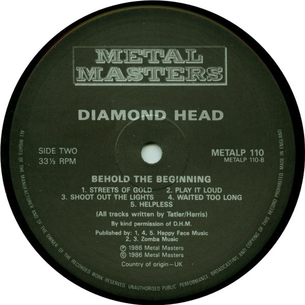 Diamond Head (2) - Behold The Beginning (LP, Comp)
