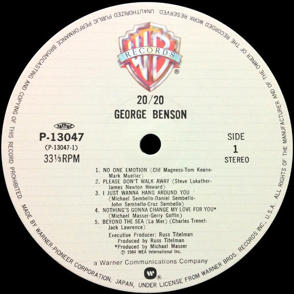 George Benson - 20/20 (LP, Album)