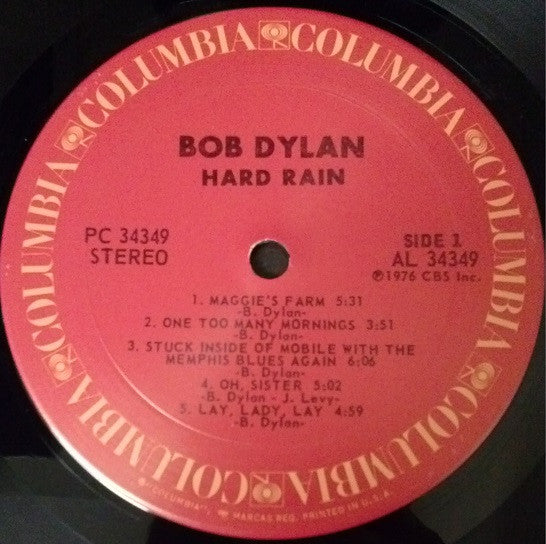 Bob Dylan - Hard Rain (LP, Album, San)