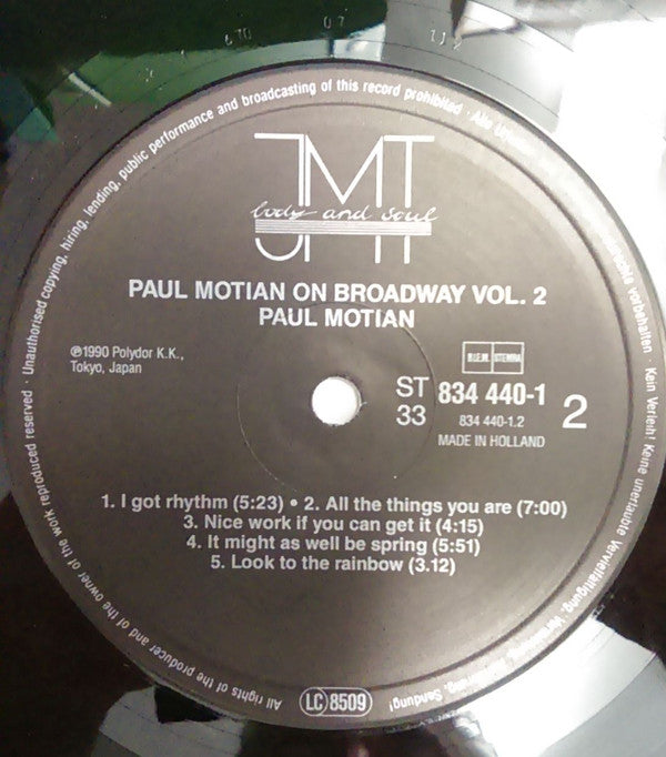 Paul Motian - Paul Motian On Broadway Vol.2 (LP, Album)