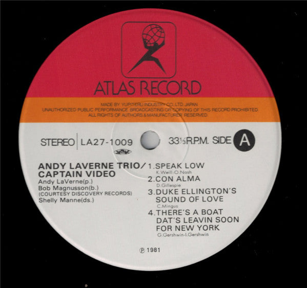 Andy LaVerne Trio - Captain Video (LP, Album)