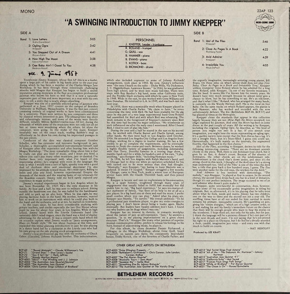 Jimmy Knepper - A Swinging Introduction To Jimmy Knepper(LP, Mono, RE)