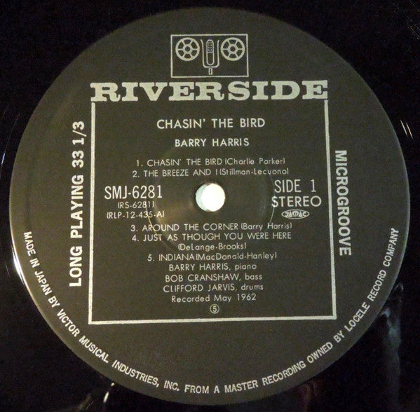 Barry Harris Trio - Chasin' The Bird (LP, Album, RE)