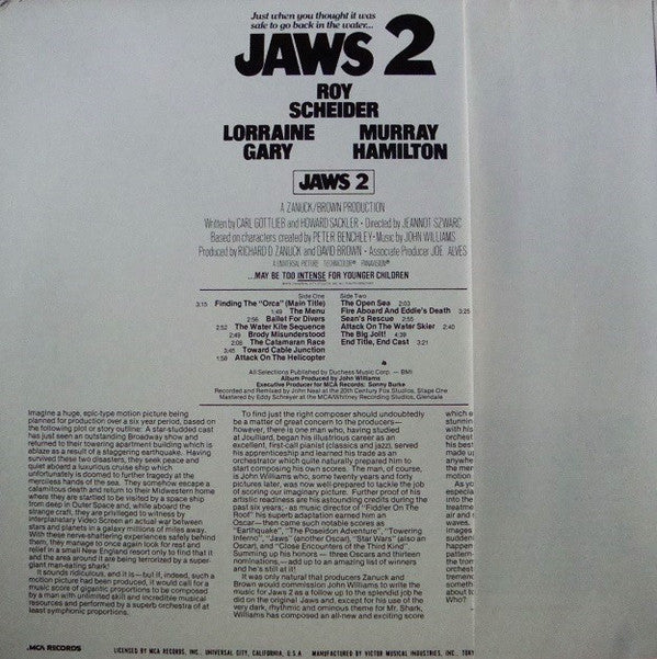 John Williams (4) - Jaws 2 - The Original Motion Picture Soundtrack...