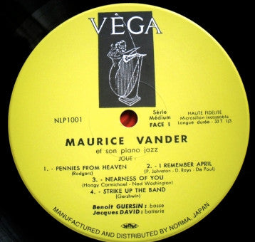 Maurice Vander - Piano Jazz (10"")