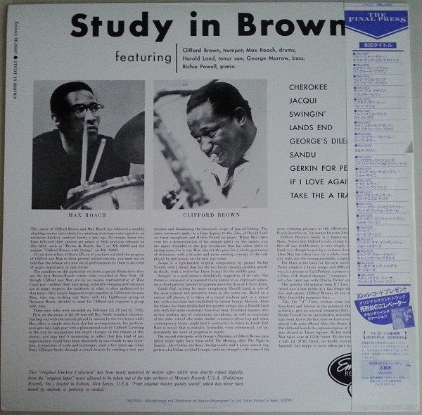 Clifford Brown And Max Roach - Study In Brown(LP, Album, Mono, Ltd,...