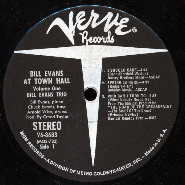 The Bill Evans Trio - Bill Evans At Town Hall (Volume One)(LP, Albu...