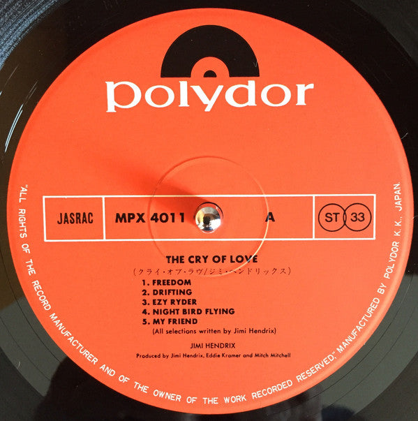 Jimi Hendrix - The Cry Of Love (LP, Album, RE)