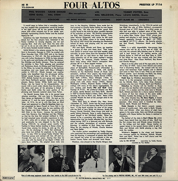 Phil Woods - Four Altos(LP, Album, Mono, RE)