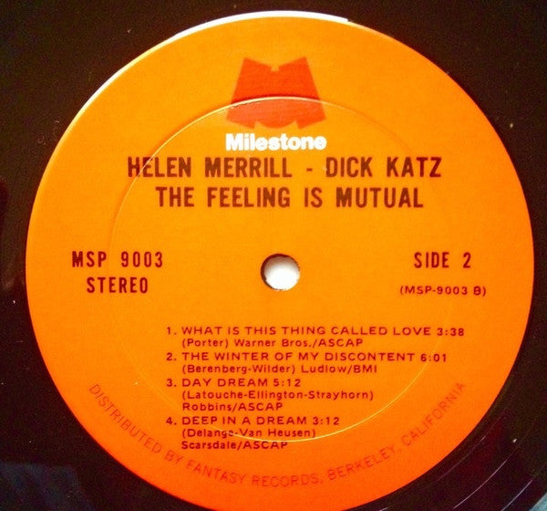 Helen Merrill - The Feeling Is Mutual(LP, Album, RE)