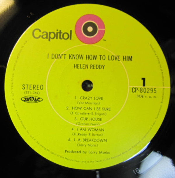 Helen Reddy - I Don't Know How To Love Him (LP, Album, RE)