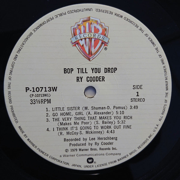 Ry Cooder - Bop Till You Drop (LP, Album)