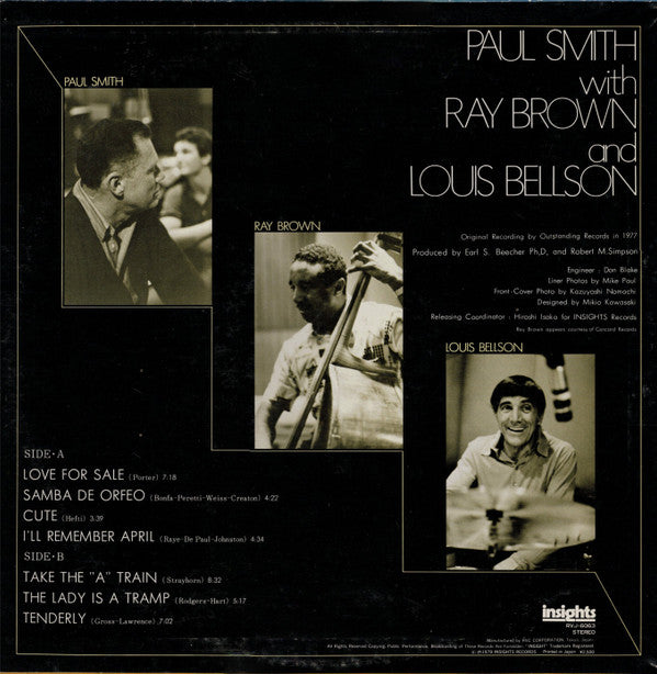 Paul Smith (5) - Paul Smith With Ray Brown  And Louis Bellson(LP, A...