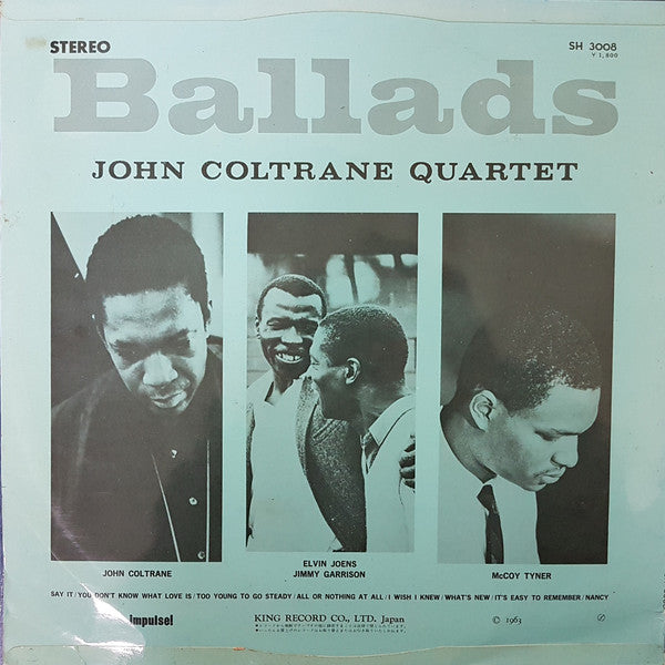 John Coltrane Quartet* - Ballads (LP, Album)