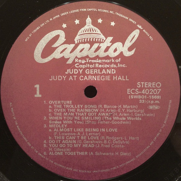 Judy Garland - Judy At Carnegie Hall - Judy In Person(2xLP, Album, RE)
