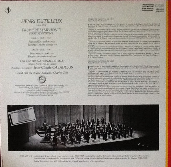 Henri Dutilleux - Symphonie N°1(LP, Gat)