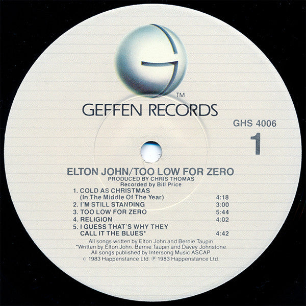 Elton John - Too Low For Zero (LP, Album, Jac)