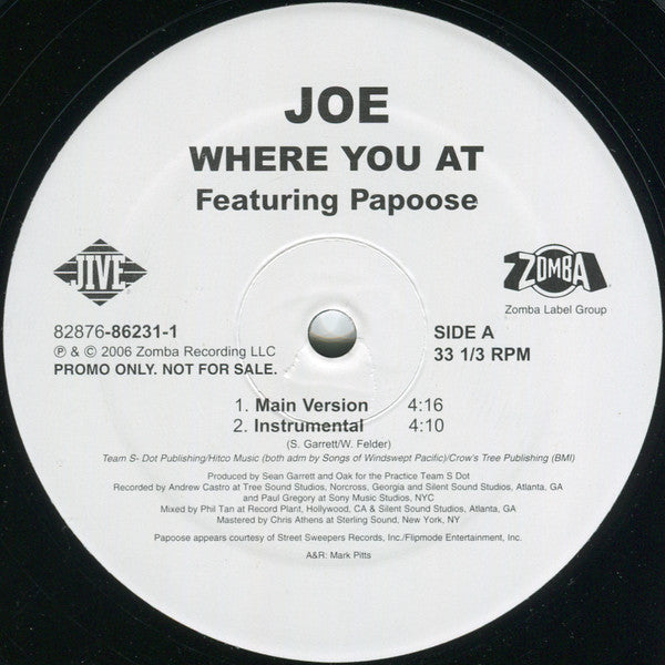 Joe Feat. Papoose - Where You At (12"", Promo)
