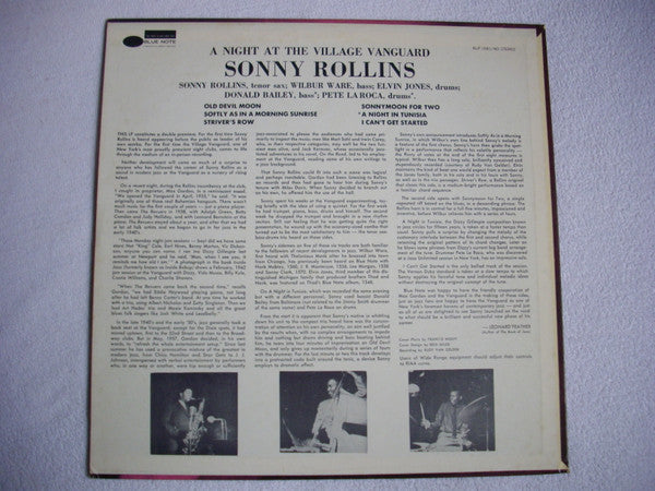 Sonny Rollins - A Night At The ""Village Vanguard""(LP, Album, Mono...