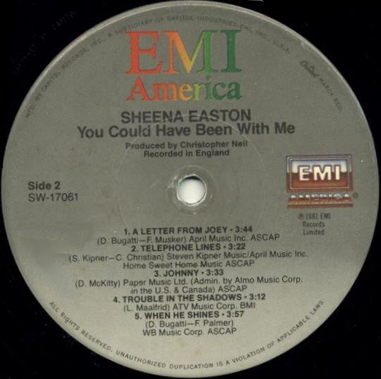 Sheena Easton - You Could Have Been With Me (LP, Album, Jac)
