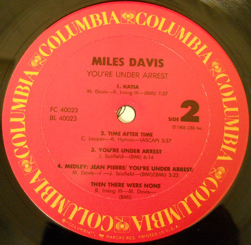 Miles Davis - You're Under Arrest (LP, Album, Gat)