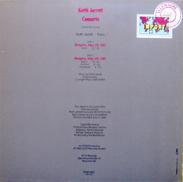 Keith Jarrett - Concerts (LP, Album)