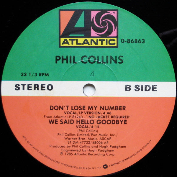 Phil Collins - Don't Lose My Number (Extended Version)(12", Single,...