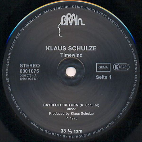 Klaus Schulze - Timewind (LP, Album, RE, Gat)