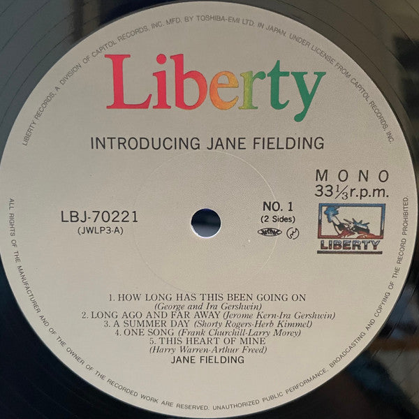 Jane Fielding - Introducing Jane Fielding (LP, Album, Mono, RE)